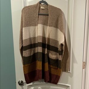 Altar'd State Earthy Tones Open-Front Cardigan